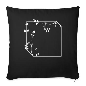 Rahmen mit Ecken Ornament Deko Grundtext - Sofakissenbezug 45 x 45 cm - Schwarz - Vorne