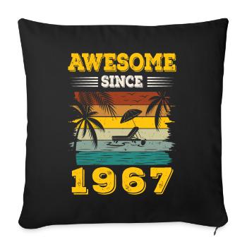 Génial depuis 1967 Vintage Cadeau d’anniversaire - Housse de coussin décorative 45 x 45 cm - noir - Devant