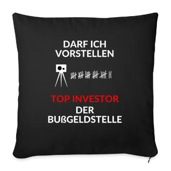 Offizieller Sponsor der Bußgeldstelle - Mechaniker - Sofakissenbezug 45 x 45 cm - Schwarz - Vorne