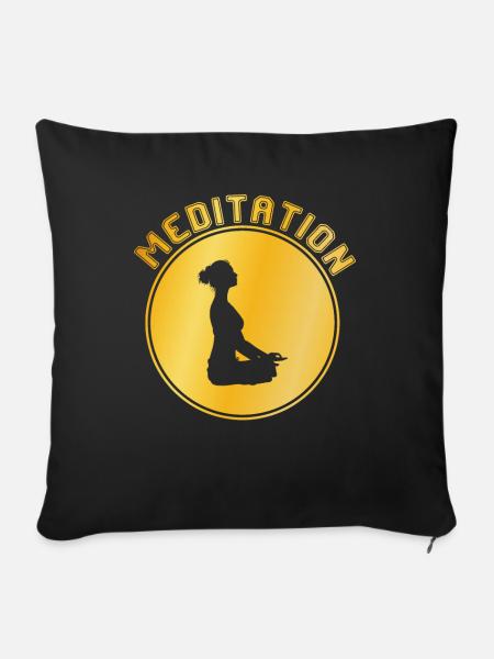 Meditation - Sofakissenbezug 45 x 45 cm - Schwarz