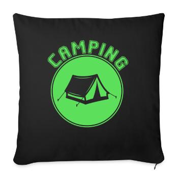 Camping - Sofakissenbezug 45 x 45 cm - Schwarz - Vorne