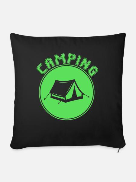 Camping - Sofakissenbezug 45 x 45 cm - Schwarz