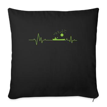 Heartbeat for kayaking Paddle boat - Sofa pillowcase 17,3'' x 17,3'' (45 x 45 cm) - black - Front