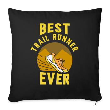 Meilleur coureur de trail de tous les temps - Housse de coussin décorative 45 x 45 cm - noir - Devant