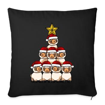 Arbre de Noël Lama - Housse de coussin décorative 45 x 45 cm - noir - Devant