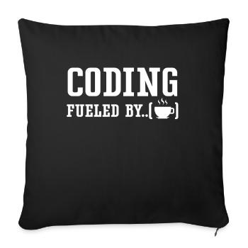 Programming Powered by Caffeine Coding - Sofa pillowcase 17,3'' x 17,3'' (45 x 45 cm) - black - Front