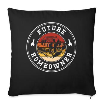 Future Homeowner Homeowner Landlord - Sofa pillowcase 17,3'' x 17,3'' (45 x 45 cm) - black - Front
