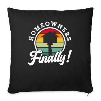Enfin propriétaire - Housse de coussin décorative 45 x 45 cm - noir - Devant