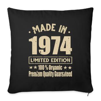 Made in 1974 Vintage Retro Limited Edition - Sofa pillowcase 17,3'' x 17,3'' (45 x 45 cm) - black - Front