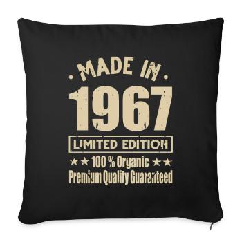 Fabriqué en 1967 Vintage Retro Limited Edition - Housse de coussin décorative 45 x 45 cm - noir - Devant