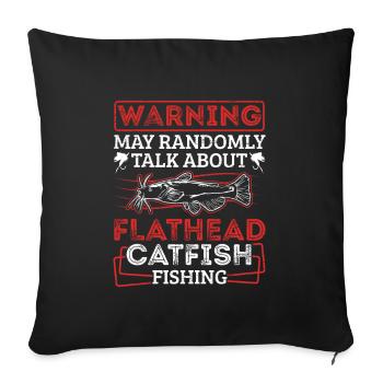 Catfishing Fischer Plattkopf Wels Angeln - Sofakissenbezug 45 x 45 cm - Schwarz - Vorne