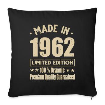 Fabriqué en 1962 Vintage Retro Limited Edition - Housse de coussin décorative 45 x 45 cm - noir - Devant