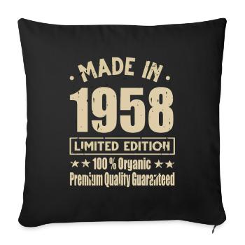 Fabriqué en 1958 Vintage Retro Limited Edition - Housse de coussin décorative 45 x 45 cm - noir - Devant