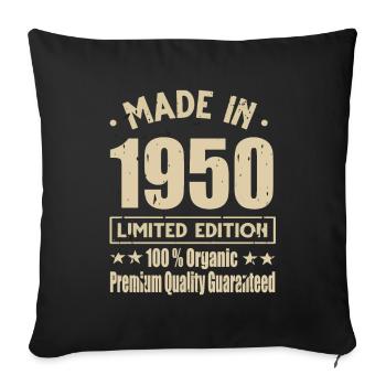 Fabriqué en 1950 Vintage Retro Limited Edition - Housse de coussin décorative 45 x 45 cm - noir - Devant