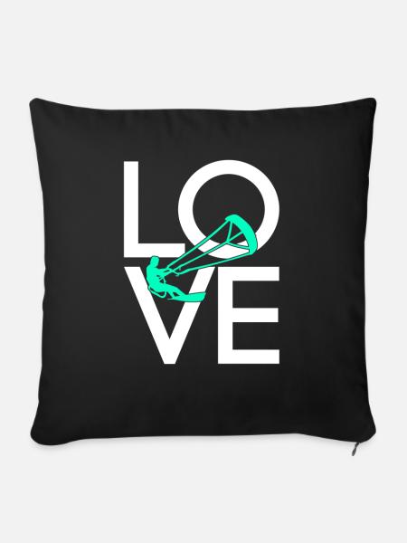 Kite surfen - Sofakissenbezug 45 x 45 cm - Schwarz