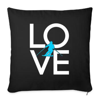 Ski - Housse de coussin décorative 45 x 45 cm - noir - Devant