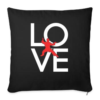Arts martiaux - Housse de coussin décorative 45 x 45 cm - noir - Devant