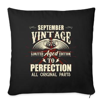 Retro Legends Birthday Gift September 1975 - Sofa pillowcase 17,3'' x 17,3'' (45 x 45 cm) - black - Front