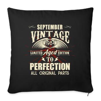 Retro Legends Birthday Gift September 1984 - Sofa pillowcase 17,3'' x 17,3'' (45 x 45 cm) - black - Front