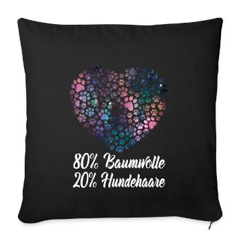 Cotton Dog Hair Paws Heart - Dog Sayings - Sofa pillowcase 17,3'' x 17,3'' (45 x 45 cm) - black - Front