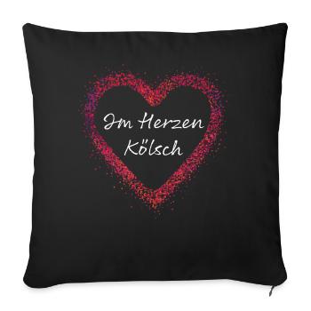 Köln Kölsch Kölner Konfetti Karneval Fasching - Sofakissenbezug 45 x 45 cm - Schwarz - Vorne