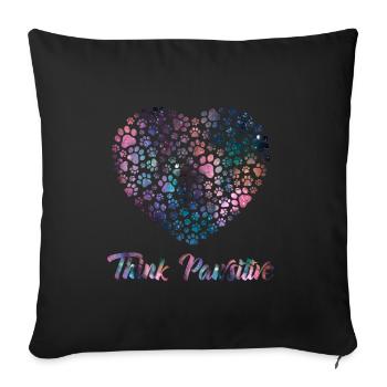 Think Positive ( Pawsitiv ) Dog Heart - Dogs Sayings - Sofa pillowcase 17,3'' x 17,3'' (45 x 45 cm) - black - Front