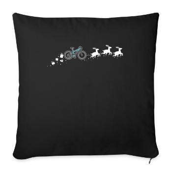 Speedbike Santa Weihnachtsschlitten - Funny - Sofakissenbezug 45 x 45 cm - Schwarz - Vorne