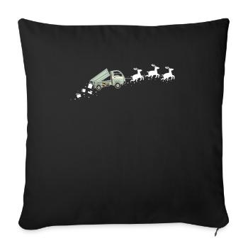 Dumptruck Santa Weihnachtsschlitten - Funny - Sofakissenbezug 45 x 45 cm - Schwarz - Vorne