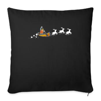 Canoe Santa Claus Sleigh - Funny - Sofa pillowcase 17,3'' x 17,3'' (45 x 45 cm) - black - Front
