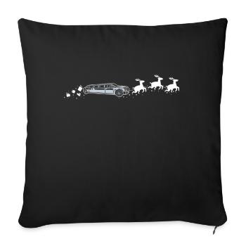 Limousine Santa Claus Christmas sleigh - - Sofa pillowcase 17,3'' x 17,3'' (45 x 45 cm) - black - Front