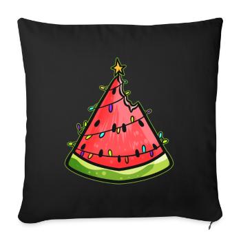 Watermelon Christmas Tree Chain Of Lights - Sofa pillowcase 17,3'' x 17,3'' (45 x 45 cm) - black - Front