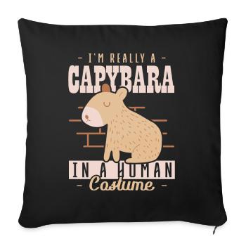 Im a Capybara en costume humain Wasserschwein - Housse de coussin décorative 45 x 45 cm - noir - Devant
