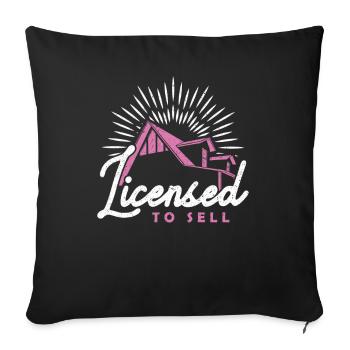 Licensed to Sell Hypothekendarlehensberater - Sofakissenbezug 45 x 45 cm - Schwarz - Vorne