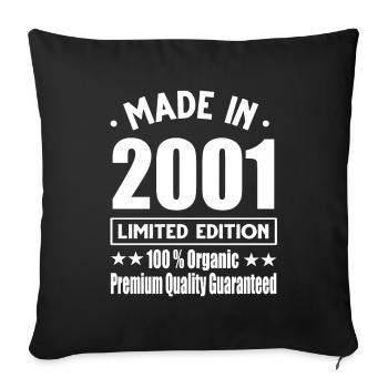 Made in 2001 Vintage Retro Limited Edition - Sofa pillowcase 17,3'' x 17,3'' (45 x 45 cm) - black - Front