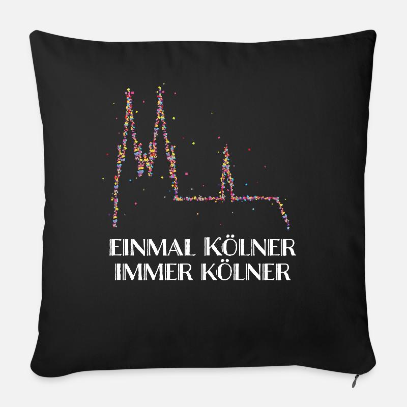 Köln Kölner Dom Karneval Fasching Karnevalfan - Sofakissenbezug 45 x 45 cm - Schwarz