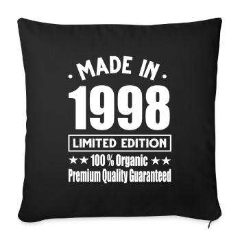 Made in 1998 Vintage Retro Limited Edition - Sofa pillowcase 17,3'' x 17,3'' (45 x 45 cm) - black - Front