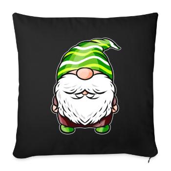 Gnome With Striped Pointed Cap For St. Patricks - Sofakissenbezug 45 x 45 cm - Schwarz - Vorne