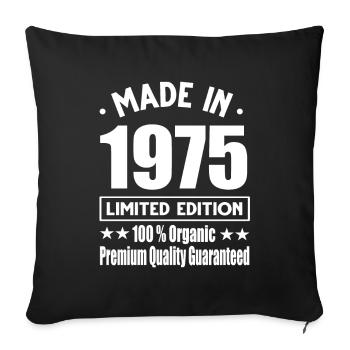 Made in 1975 Vintage Retro Limited Edition - Sofakissenbezug 45 x 45 cm - Schwarz - Vorne