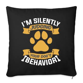 Dog Trainer Judging Dog's Behavior Dog Training - Sofa pillowcase 17,3'' x 17,3'' (45 x 45 cm) - black - Front
