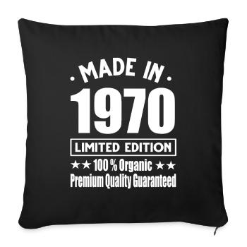 Fabriqué en 1970 Vintage Retro Limited Edition - Housse de coussin décorative 45 x 45 cm - noir - Devant