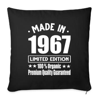 Fabriqué en 1967 Vintage Retro Limited Edition - Housse de coussin décorative 45 x 45 cm - noir - Devant