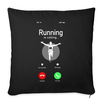 Running Runner Half Marathon Phone - Sofa pillowcase 17,3'' x 17,3'' (45 x 45 cm) - black - Front