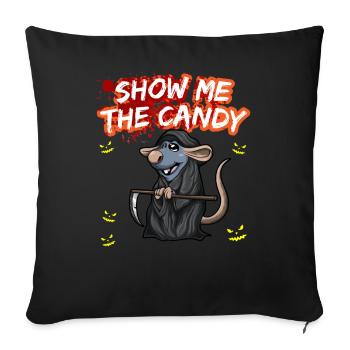 Show Me The Candy Halloween Costume Trick Or Treat - Sofa pillowcase 17,3'' x 17,3'' (45 x 45 cm) - black - Front