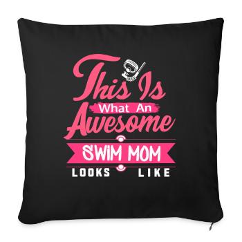 Swimming Ladies - Sofa pillowcase 17,3'' x 17,3'' (45 x 45 cm) - black - Front