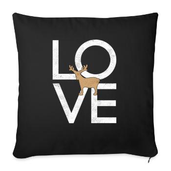 Elk - Sofa pillowcase 17,3'' x 17,3'' (45 x 45 cm) - black - Front