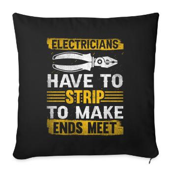 Les électriciens se déshabillent pour joindre les deux bouts avec Elektriker - Housse de coussin décorative 45 x 45 cm - noir - Devant
