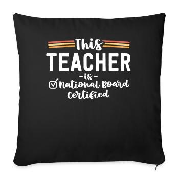 Cet enseignant est certifié par le Conseil national - Housse de coussin décorative 45 x 45 cm - noir - Devant