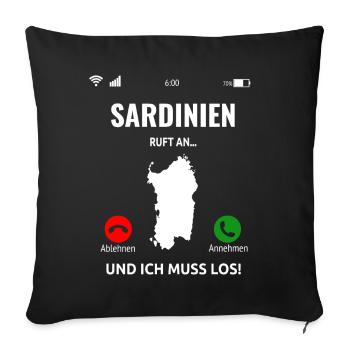 Sardinien Urlaub Sardegna Italien Geschenk Idee - Sofakissenbezug 45 x 45 cm - Schwarz - Vorne