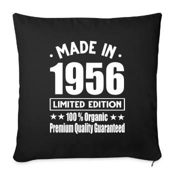 Fabriqué en 1956 Vintage Retro Limited Edition - Housse de coussin décorative 45 x 45 cm - noir - Devant