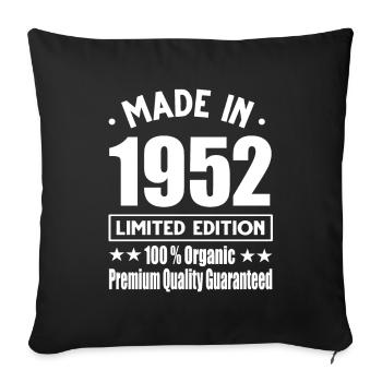 Made in 1952 Vintage Retro Limited Edition - Sofa pillowcase 17,3'' x 17,3'' (45 x 45 cm) - black - Front